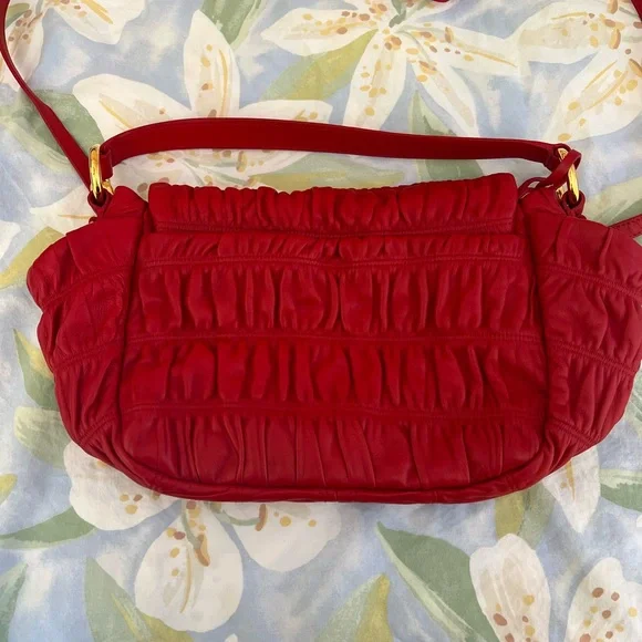 Prada Patina Dressy gaufre Red Leather Bag (rosso) - Picture 6 of 12